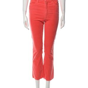 MOTHER Flare Jeans in Bright Coral